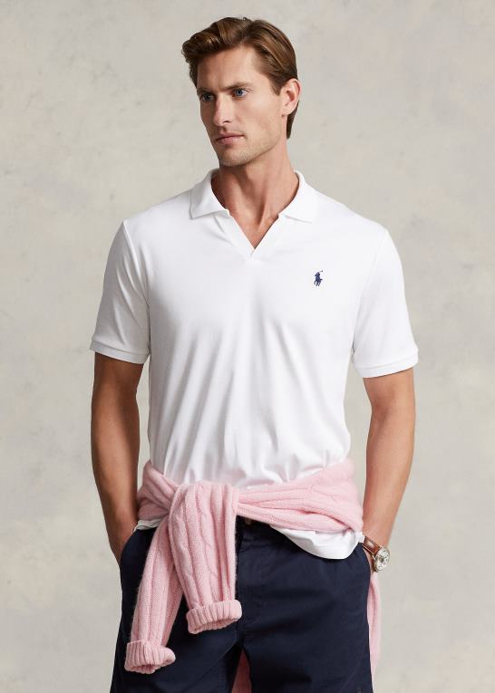 hvid Mænd Ralph Lauren klassisk pasform blød bomulds poloshirt Z426B8636