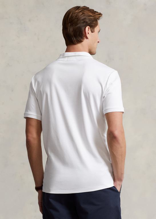 hvid Mænd Ralph Lauren klassisk pasform blød bomulds poloshirt Z426B8636