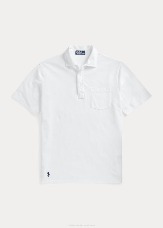 hvid Mænd Ralph Lauren klassisk pasform fjervægt polo i mesh Z426B811