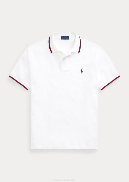 hvid Mænd Ralph Lauren klassisk pasform mesh poloshirt Z426B582