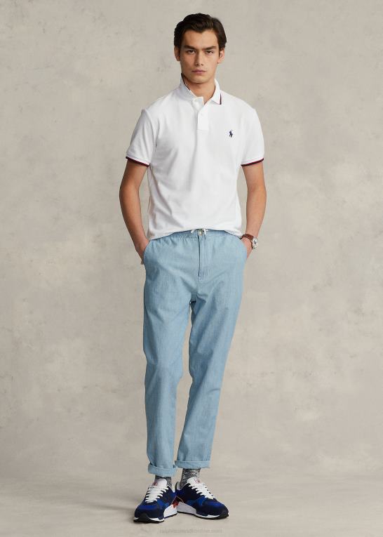 hvid Mænd Ralph Lauren klassisk pasform mesh poloshirt Z426B582