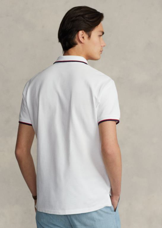 hvid Mænd Ralph Lauren klassisk pasform mesh poloshirt Z426B582