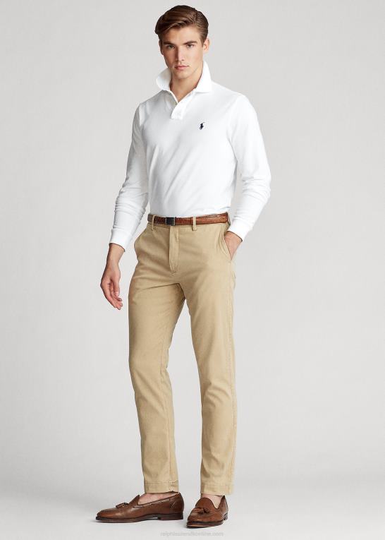 hvid Mænd Ralph Lauren mesh langærmet poloshirt Z426B1873