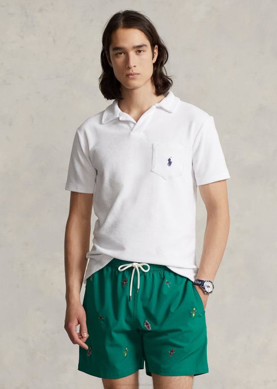 hvid Mænd Ralph Lauren tilpasset slim fit frotté poloshirt Z426B556