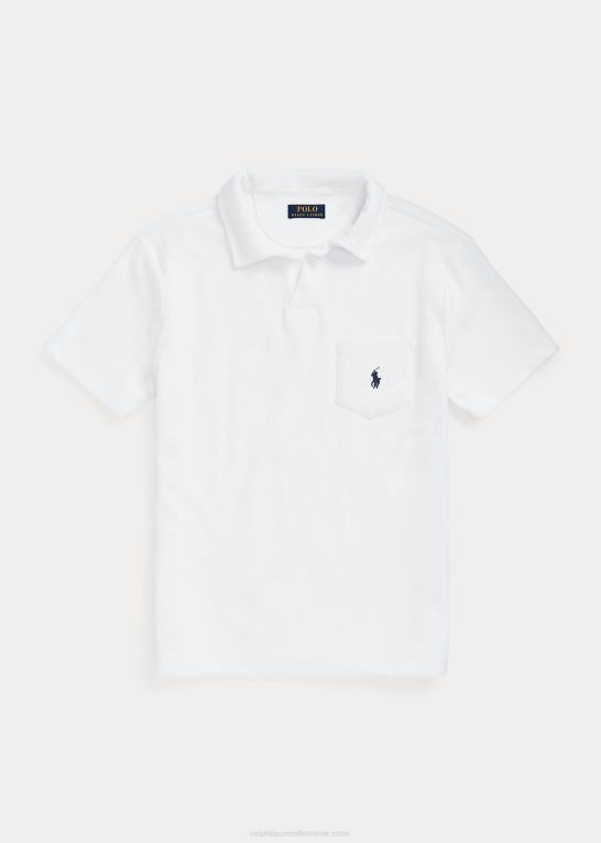 hvid Mænd Ralph Lauren tilpasset slim fit frotté poloshirt Z426B556