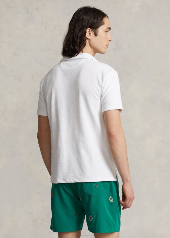 hvid Mænd Ralph Lauren tilpasset slim fit frotté poloshirt Z426B556