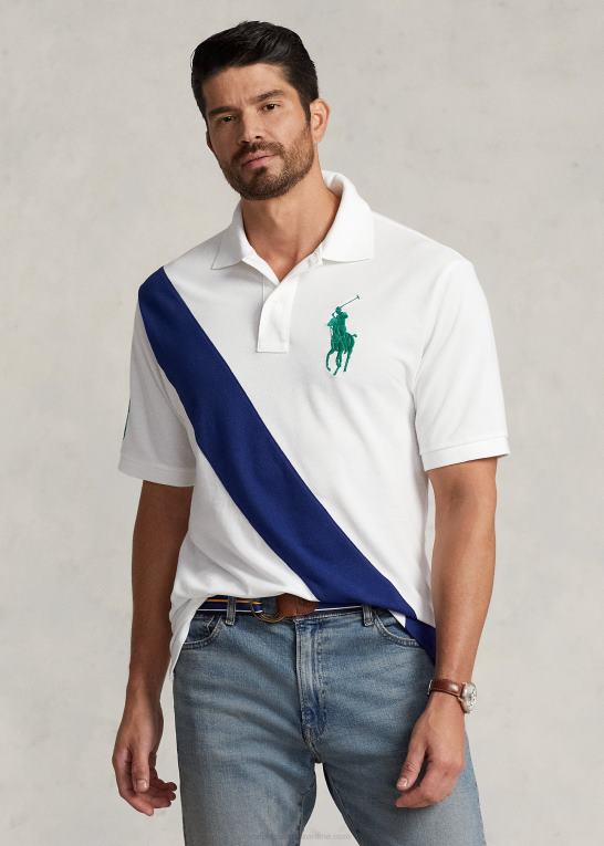 hvid/efterårs royal Mænd Ralph Lauren stor pony mesh poloshirt Z426B1881