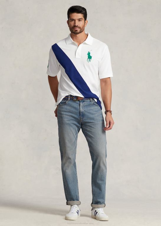 hvid/efterårs royal Mænd Ralph Lauren stor pony mesh poloshirt Z426B1881