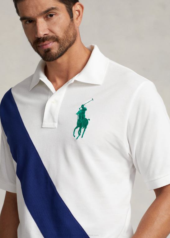 hvid/efterårs royal Mænd Ralph Lauren stor pony mesh poloshirt Z426B1881