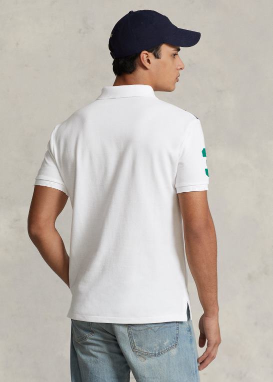 hvid/efterårs royal Mænd Ralph Lauren stor pony mesh poloshirt - alle passer Z426B547