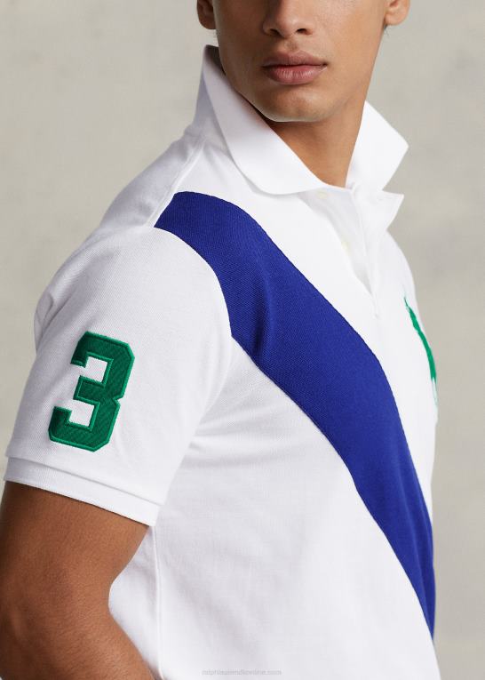 hvid/efterårs royal Mænd Ralph Lauren stor pony mesh poloshirt - alle passer Z426B547