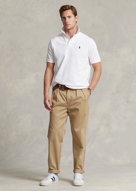 hvid/marineblå Mænd Ralph Lauren slim fit mesh poloshirt Z426B1