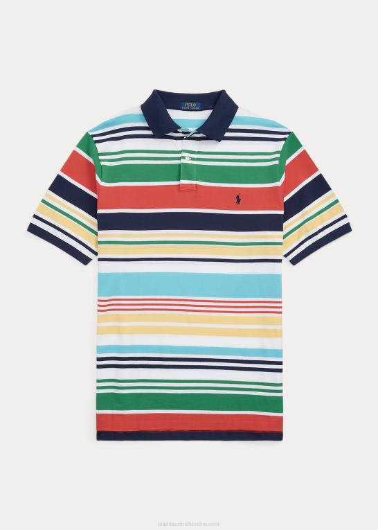 hvid multi Mænd Ralph Lauren stribet mesh poloshirt Z426B1469