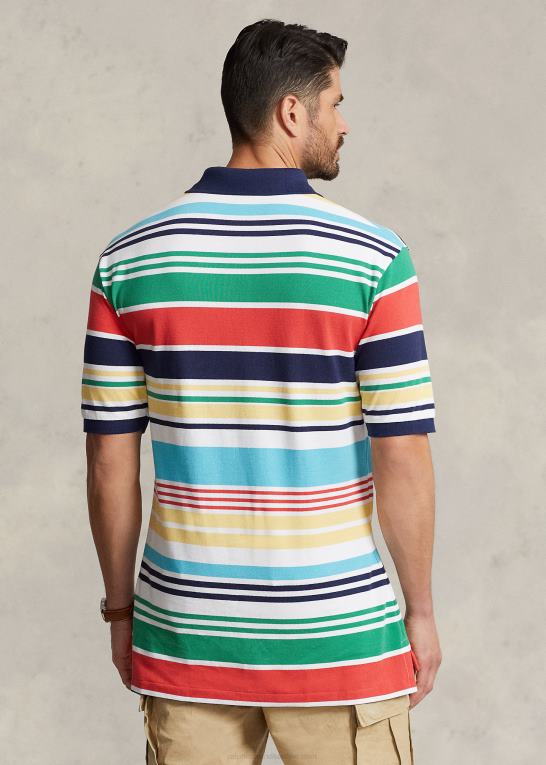 hvid multi Mænd Ralph Lauren stribet mesh poloshirt Z426B1469