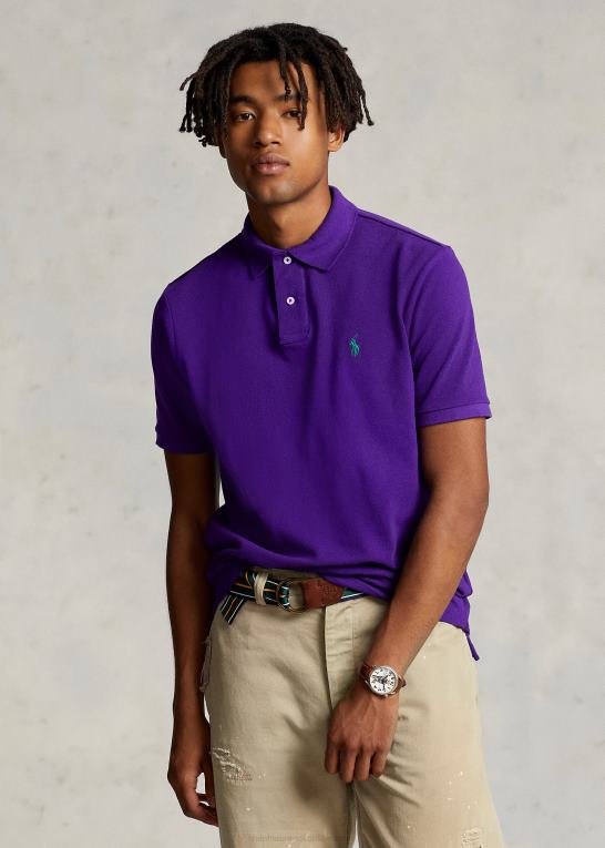 hytte lilla/grøn Mænd Ralph Lauren slim fit mesh poloshirt Z426B38