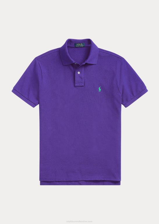 hytte lilla/grøn Mænd Ralph Lauren slim fit mesh poloshirt Z426B38