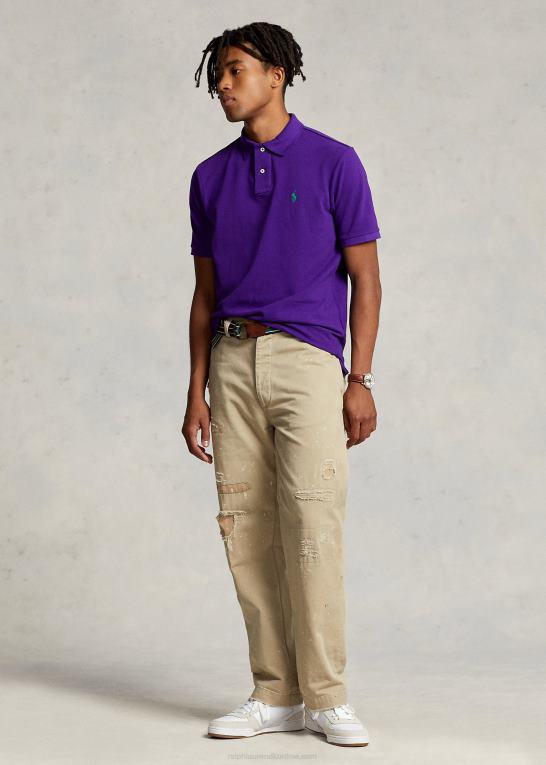 hytte lilla/grøn Mænd Ralph Lauren slim fit mesh poloshirt Z426B38