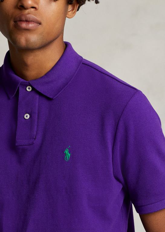 hytte lilla/grøn Mænd Ralph Lauren slim fit mesh poloshirt Z426B38