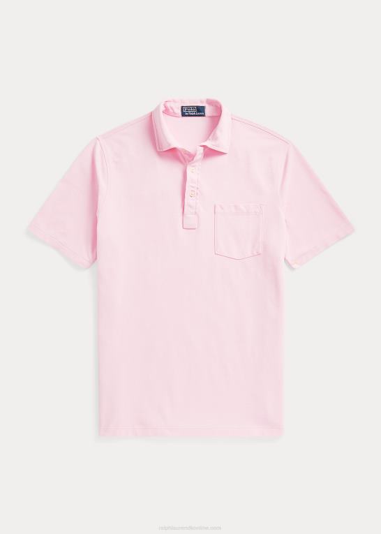 karmel pink Mænd Ralph Lauren klassisk pasform fjervægt polo i mesh Z426B808