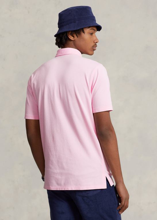karmel pink Mænd Ralph Lauren klassisk pasform fjervægt polo i mesh Z426B808