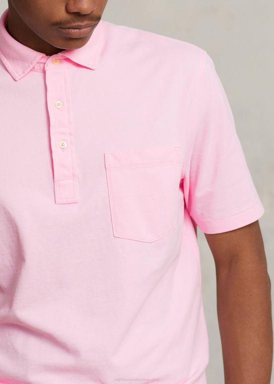 karmel pink Mænd Ralph Lauren klassisk pasform fjervægt polo i mesh Z426B808