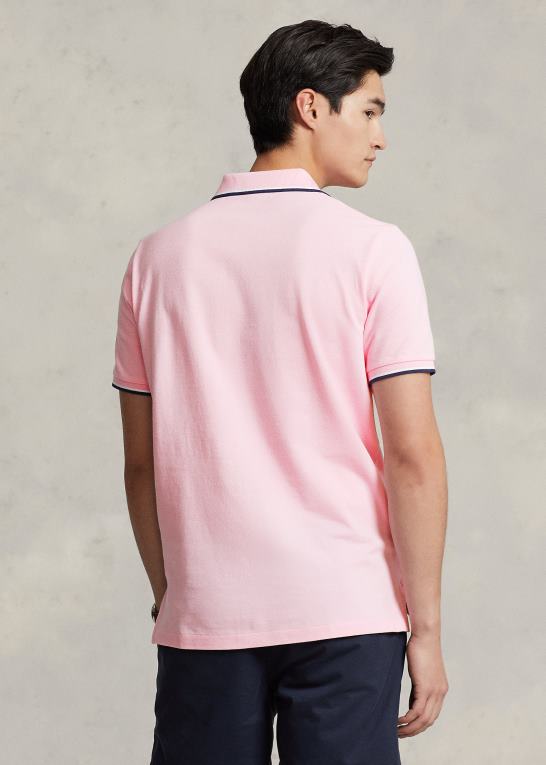 karmel pink Mænd Ralph Lauren klassisk pasform mesh poloshirt Z426B583