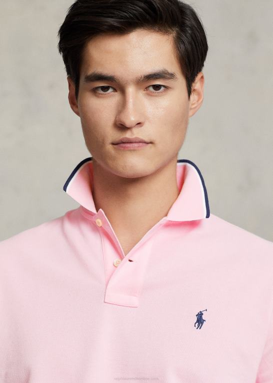 karmel pink Mænd Ralph Lauren klassisk pasform mesh poloshirt Z426B583
