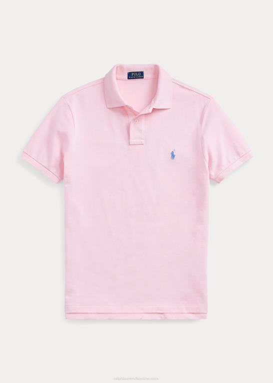 karmel pink/blå Mænd Ralph Lauren slim fit mesh poloshirt Z426B8354