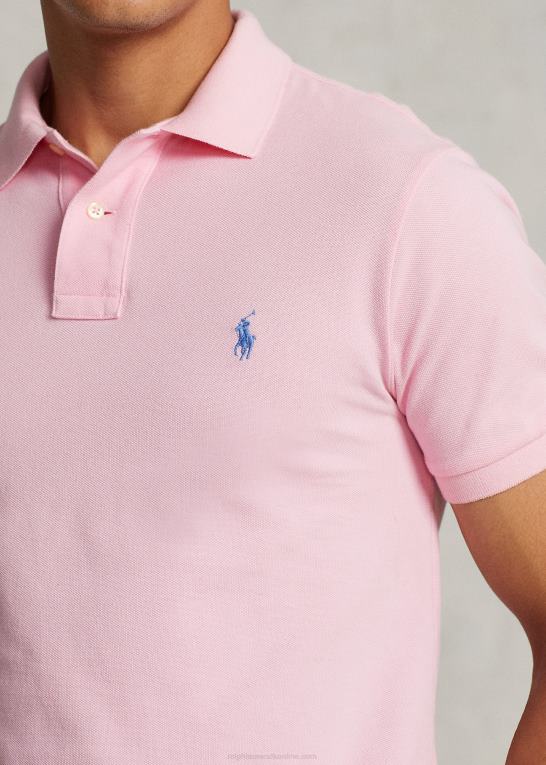 karmel pink/blå Mænd Ralph Lauren slim fit mesh poloshirt Z426B8354