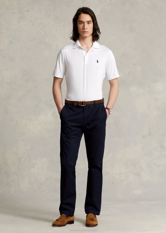 keramisk hvid Mænd Ralph Lauren klassisk pasform ydeevne poloshirt Z426B356