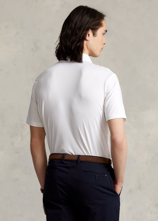 keramisk hvid Mænd Ralph Lauren klassisk pasform ydeevne poloshirt Z426B356