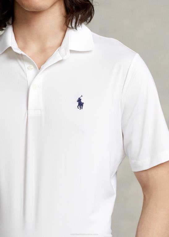 keramisk hvid Mænd Ralph Lauren klassisk pasform ydeevne poloshirt Z426B356
