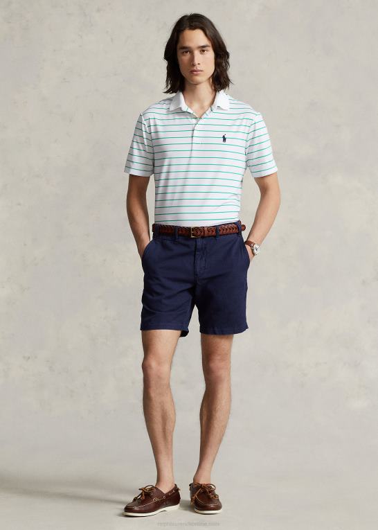 keramisk hvid/grøn Mænd Ralph Lauren klassisk pasform ydeevne poloshirt Z426B683