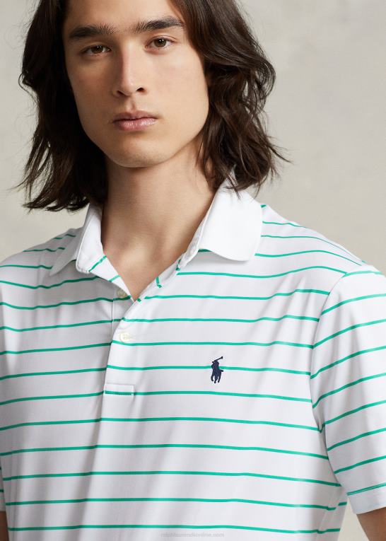 keramisk hvid/grøn Mænd Ralph Lauren klassisk pasform ydeevne poloshirt Z426B683