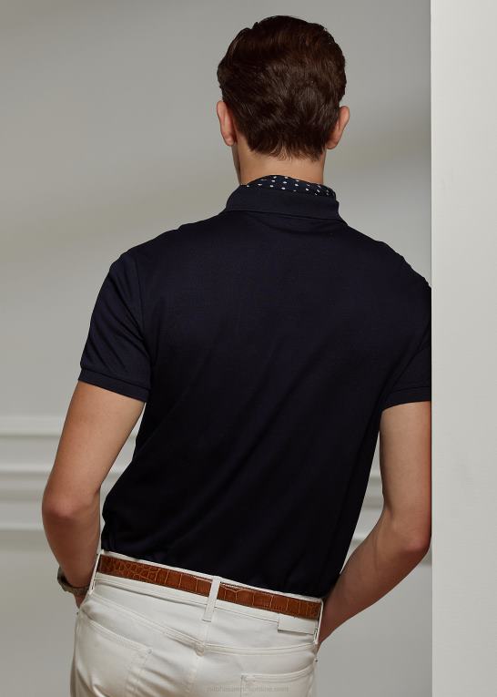 klassisk formand flåde Mænd Ralph Lauren brugerdefineret slim fit pique poloshirt Z426B60