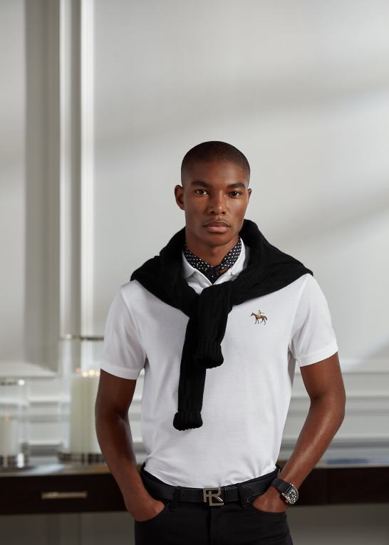 klassisk hvid Mænd Ralph Lauren brugerdefineret slim fit pique poloshirt Z426B55
