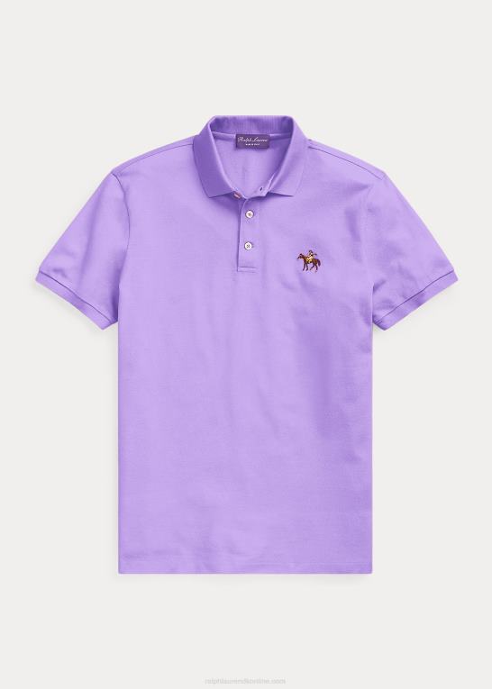 klassisk lavendel Mænd Ralph Lauren brugerdefineret slim fit pique poloshirt Z426B62