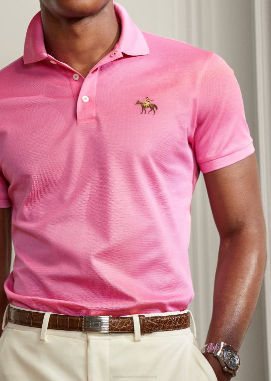 klassisk lys pink Mænd Ralph Lauren brugerdefineret slim fit pique poloshirt Z426B64