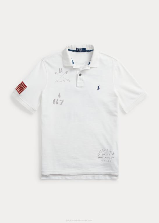 klassisk oxford hvid Mænd Ralph Lauren klassisk pasform mesh grafisk poloshirt Z426B117