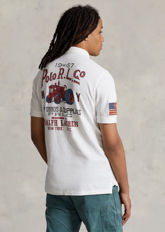 klassisk oxford hvid Mænd Ralph Lauren klassisk pasform mesh grafisk poloshirt Z426B117