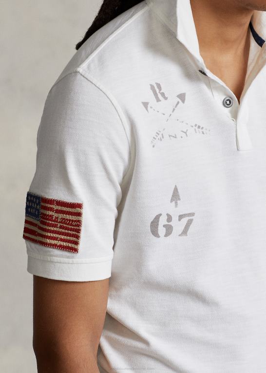 klassisk oxford hvid Mænd Ralph Lauren klassisk pasform mesh grafisk poloshirt Z426B117