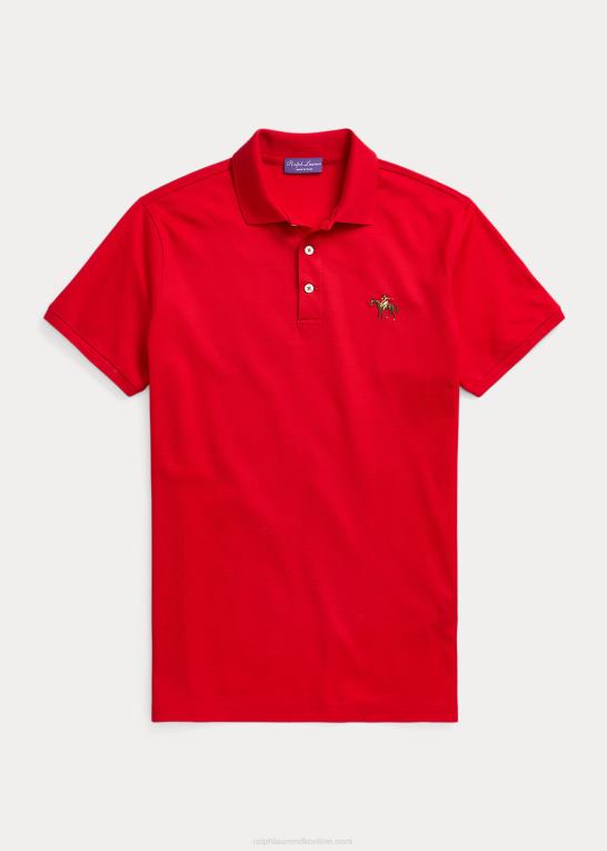 klassisk rød Mænd Ralph Lauren brugerdefineret slim fit pique poloshirt Z426B63