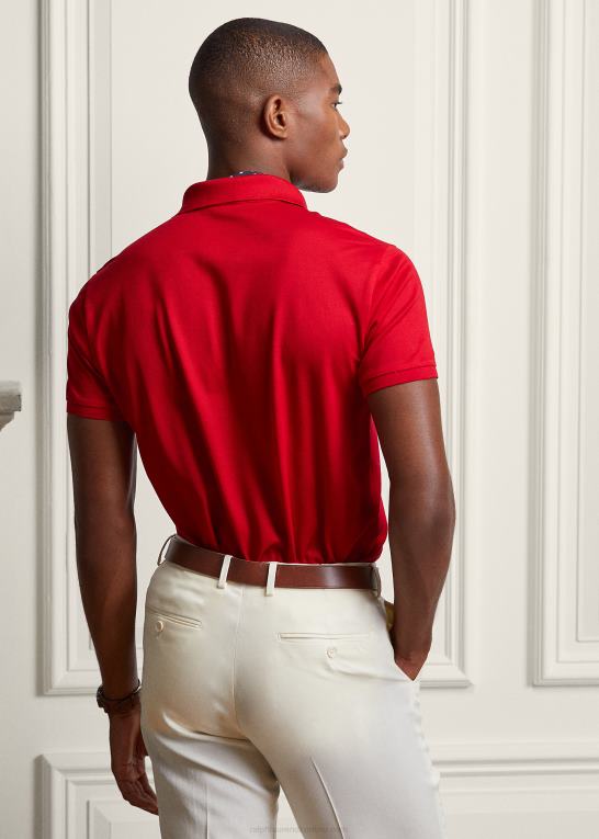 klassisk rød Mænd Ralph Lauren brugerdefineret slim fit pique poloshirt Z426B63