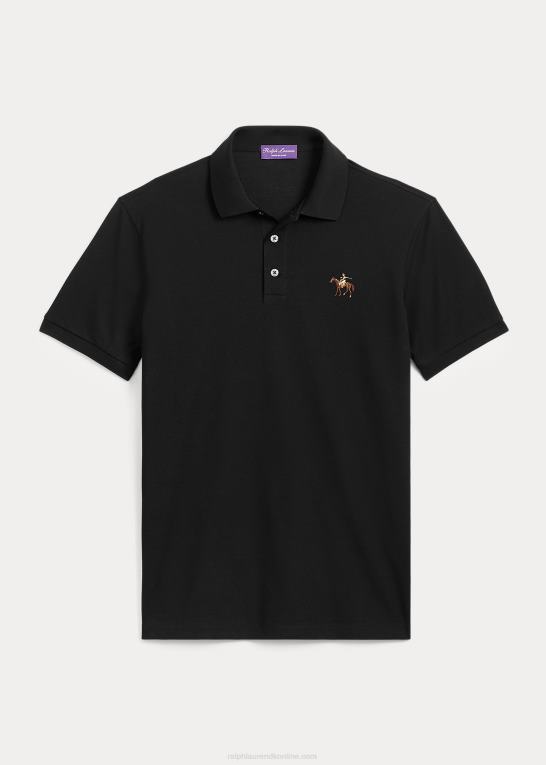 klassisk sort Mænd Ralph Lauren brugerdefineret slim fit pique poloshirt Z426B68