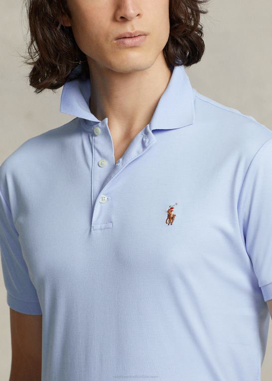 kontor blå Mænd Ralph Lauren blød bomulds poloshirt - alle passer Z426B184