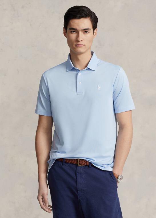 kontor blå Mænd Ralph Lauren klassisk pasform ydeevne poloshirt Z426B358