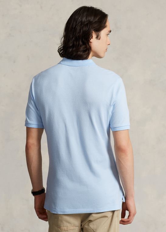 kontor blå Mænd Ralph Lauren slim fit mesh mode poloshirt Z426B13
