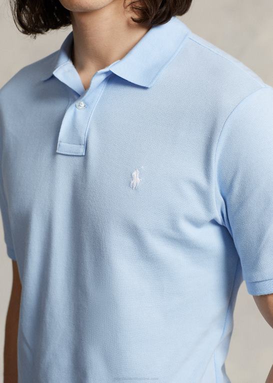 kontor blå Mænd Ralph Lauren slim fit mesh mode poloshirt Z426B13