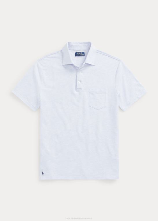 kontor blå lyng Mænd Ralph Lauren brugerdefineret slim fit poloshirt i bomuld og hør Z426B1231