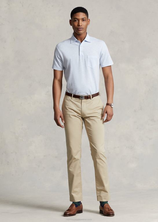 kontor blå lyng Mænd Ralph Lauren brugerdefineret slim fit poloshirt i bomuld og hør Z426B1231